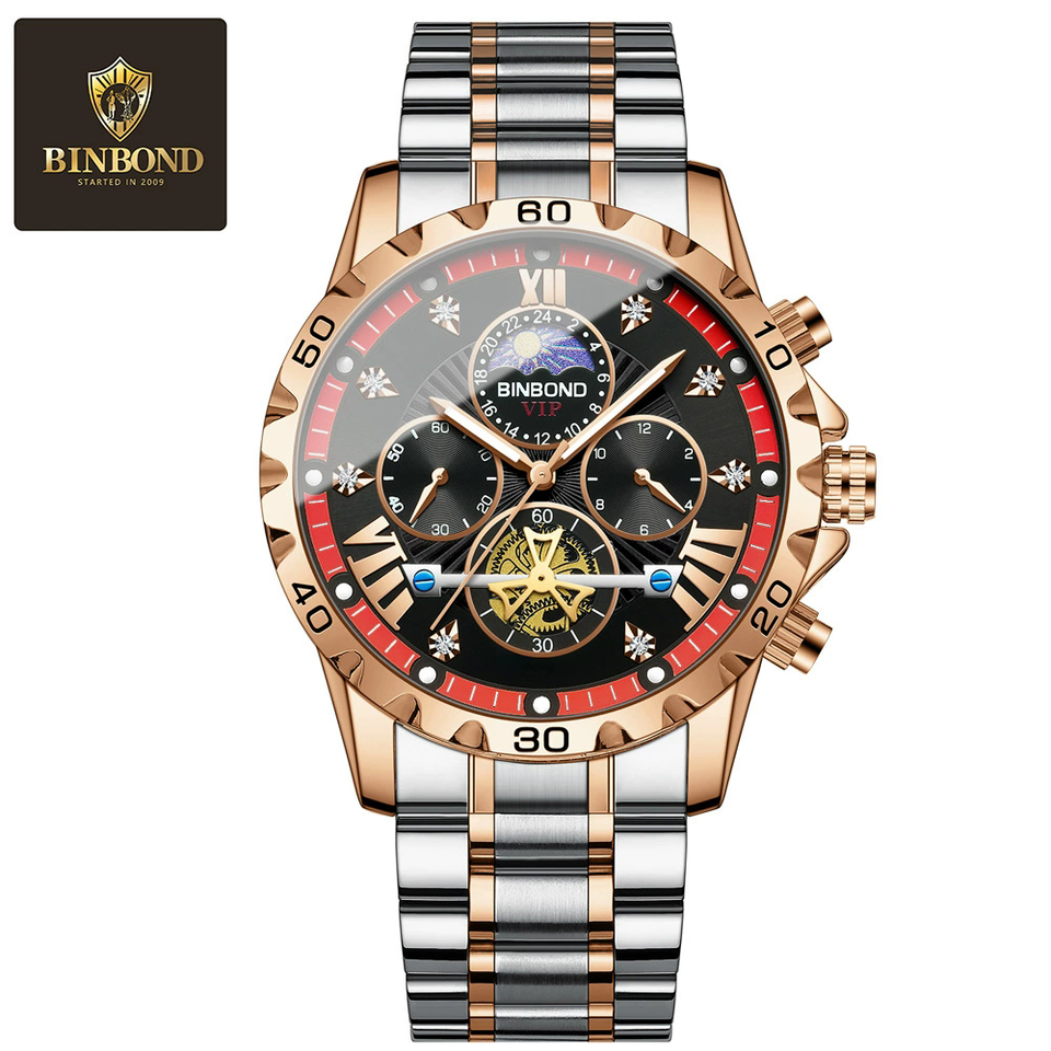 Luxury Tourbillon Moon Phase Automatic Men’s Watch