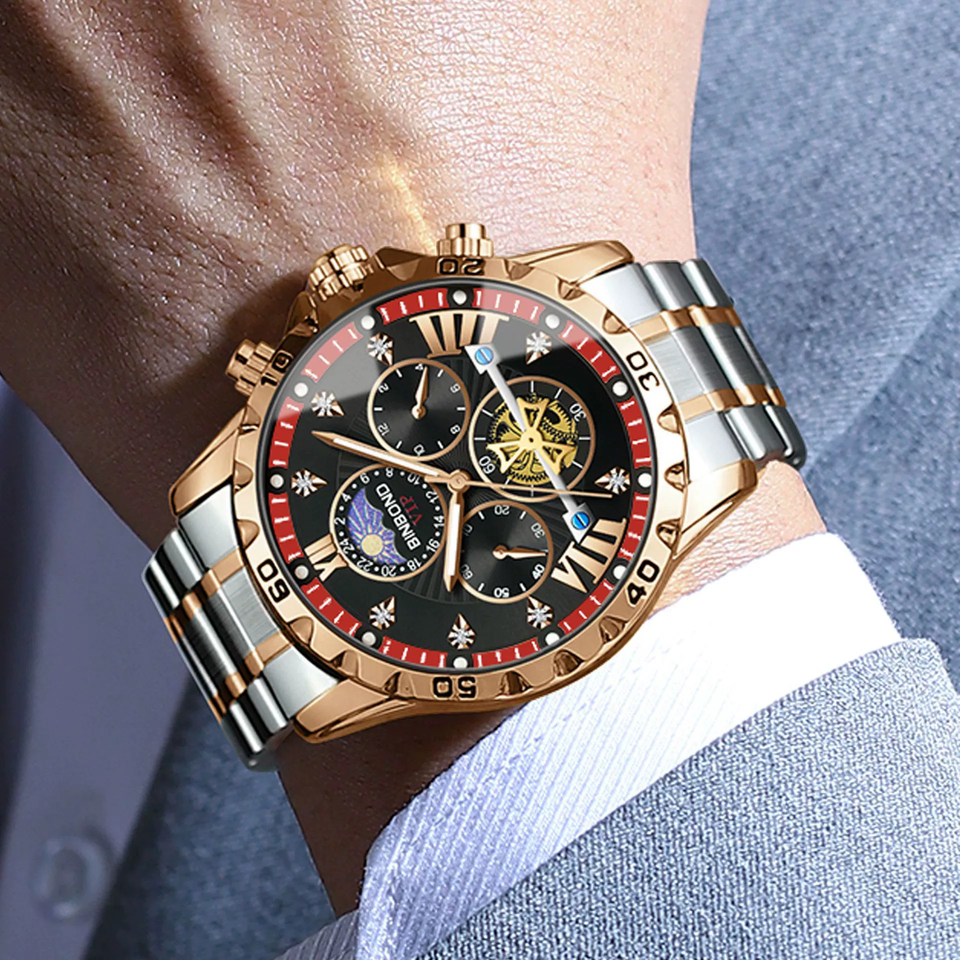 Luxury Tourbillon Moon Phase Automatic Men’s Watch
